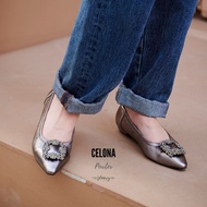 รองเท้าหนังแกะ รุ่น Celona Pewter color (สีเทาเมทัลลิค)