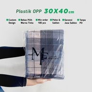Sablon Plastik OPP 30x40 custom baju hoodie gamis free design