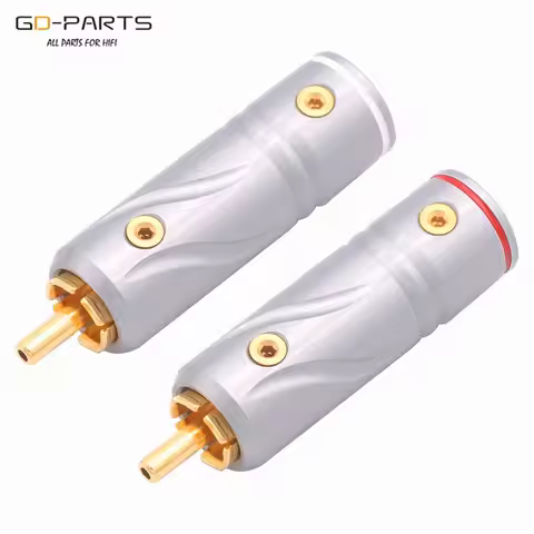 GD-PARTS High End Gold Plated Copper Male RCA Plug Connector Adapter With Lock Hifi Audio Video AMP 
