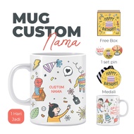 Custom Birthday Gift Name Mug Gift Set Premium Free Box and Greeting Card 1st Anniversary