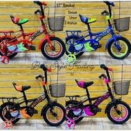 100% SIAP PASANG BIKE 12’’ BICYCLE KIDS BASIKAL BUDAK XECCON STROBE XECCON WITH BASKET -1241 /1254 /