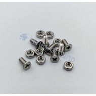 M4 screw and Nut (10 mm, 304 stainless steel, diameter: 4 mm)