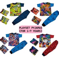 HARGA BORONG Set Kids Pyjamas Baby Boy Girl Baju Budak Lelaki Perempuan Baju Tidur Kanak Kanak Bayi Siang Murah Clothing