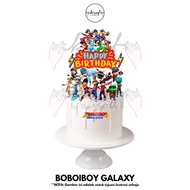 BOBOIBOY GALAXY Premium Paper Cake Topper Set | Hiasan Kek & Cupcake – Semi Gloss | Baking Decoratio
