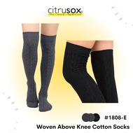 CITRUSOX Woven Cotton Above Knee High Socks (22-25 cm fits EU36-40) #1808-E