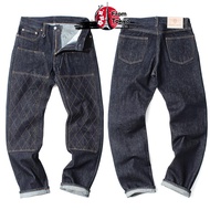 KOJIMA GENES 21oz Double Knee Straight Jeans Men's Denim INDIGO