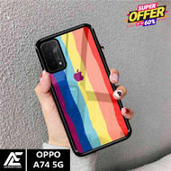 Case OPPO A74 5G - Casing  OPPO A74 5G  Case 3D Terbaru 2022 AEROSTORE.ID [ RAINBOW ] Soft Case Glas