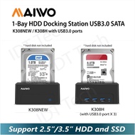 Maiwo 1-Bay HDD Docking Station USB3.0 SATA (K308New / K308H) Support 2.5”/3.5” HDD and SSD