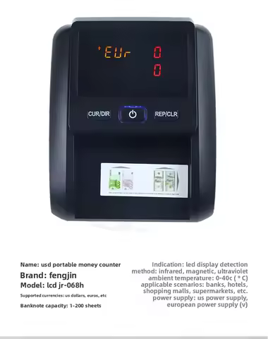 Portable Mini Money Counter Counterfeit Bill Detector Automatic Multi-currency Small Banknote Counte
