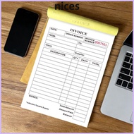 NICES Invoice Receipt Book, Tear- 2-Part Forms Duplicate Invoice Book, Compact Signature Line Lightw
