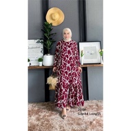 DRESS LABUH MUSLIMAH TREND TERKINI/ BAJU RAYA CANTIK/ JUBAH LABUH BERCORAK/ DRESS MUSLIMAH MODEN