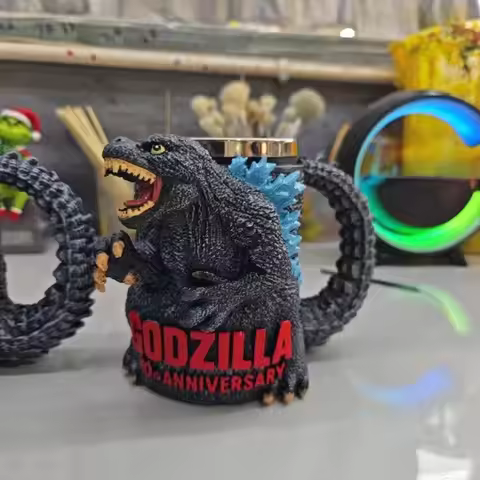 6 Types Godzilla Peripheral Model Ornament Water Cup Godzilla 70th Anniversary 3D Mug Gift Ornament 