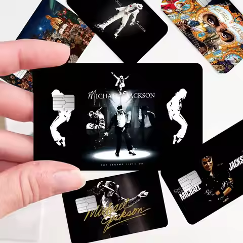Singer M-Michael J-Jackson Anime Front Cover Film Sticker Skin For Credit Debit Card Small Large Chi