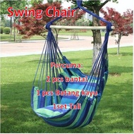hanging chair, Outdoor Hammock chair, Hanging Swing chair with 2 pillow / Buaian Gantung dewasa beserta 2 bantal