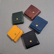Vintage Genuine Leather Cowhide Coin Purse Flip Leather Storage Wallet Coin Bag Buckle Mini Coin Pur