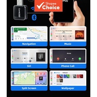 21CarPlay Android AutoUSB/Type-C Penyesuai Tanpa Wayar CarPlay/Android Auto 2-dalam-1 Mini Kotak USB