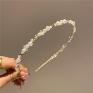 Mới Pearl Flower Fresh Forest System Thin Hair Ring Ultra Fairy Tale Luxurious Pressed Hair Headband