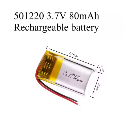 3.7V 80mAh 501220 Polymer Lithium Rechargeable Battery for Headset Watch Beauty Instrument Selfie St