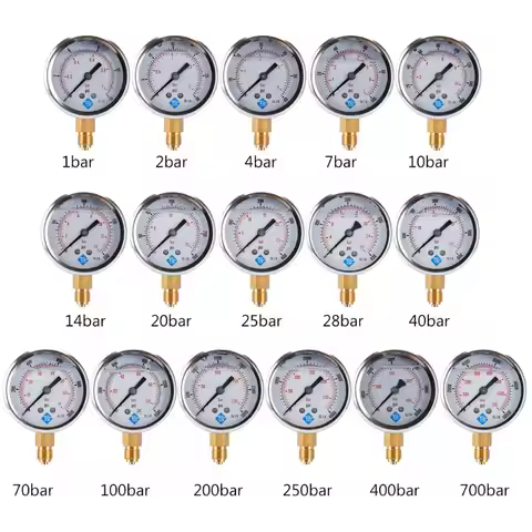 GLYCERINE FILLED PRESSURE VACUUM COMPOUND GAUGES 68mm DIAL VAC to 10000 PSI BTM Dropshipping