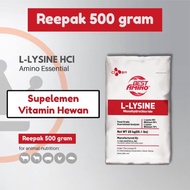 L-lysine HCL 500gram MEIHUA amino Acids - Vitamin Fattening Supplement Shrimp Fish Cat Beef Chicken 