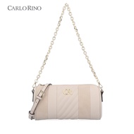 Carlo Rino Beige Stripy Barrel Bag