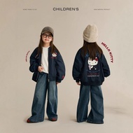 YADOU ลายการ์ตูนสำหรับเด็กผู้หญิงลาย Hello Kitty แจ็คเก็ตเบสบอลปักลายฤดูใบไม้ร่วง