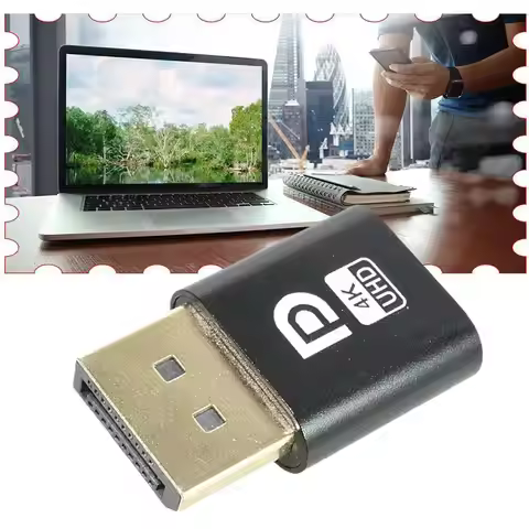 4K Dummy Plug - DP Virtual Display Adapter - EDID Headless Emulator - Ghost Plug for PC - Desktop Ac