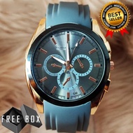 Michael Kors Tri-Chronograph KC Glossy Gray Dial Black Bezel Gray Rubber Strap Fashion Watch for Wom