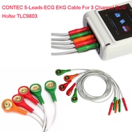 สายเคเบิล ECG EKG 5 Lead สำหรับ TLC9803โฮลเตอร์ ECG 3ช่อง