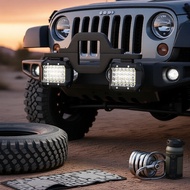 Universal 2x 4-Row 24-LED 4in 13.8W Tow Hitch Mount Bar Lamp for Truck SUV Trailer Pickup