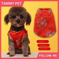 Pawsfun Dog Spring Summer Tang Suit Vest Dress Cat New Year Dress Dog New Year Transformation Suit