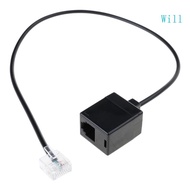 Will Ethernet RJ45 8P8C To RJ11 6P4C Adapter Cable Office Converter Cord Male To Female RJ45 to RJ11