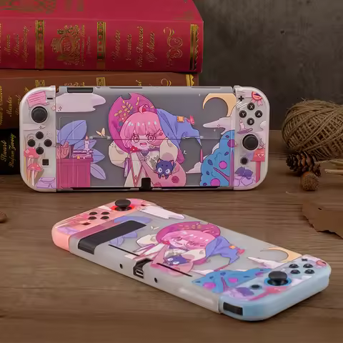 Little Witch Protective Case for Nintendo Switch OLED Hard PC Cover JoyCons Controller Housing Game 