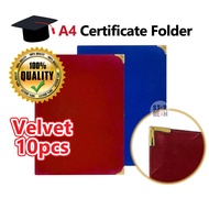 10PCS Luxury Velvet Certificate Holder Gold Corner Clip Hard Cover Sijil Folder Premium Penyimpanan 