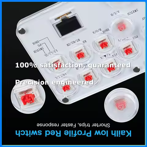 Fighting Stick Controller Colorful RGB Light Fighting Game Arcade Game Keyboard for PC Switch-AD23