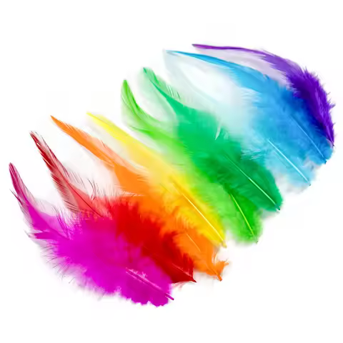 Colored Chicken Rooster Feathers 3-5inch Fluffy Natural Pheasant Plume for Crafts Dream Catcher Keyc