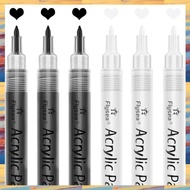 (ZWNA) Acrylic Paint Pens6 Pack Black White Paint Markers Paint Pens for Rock Painting Stone Ceramic