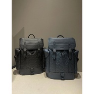COACH/COACH Men's Classic Logo Leather HITCH Backpack Travel Backpack Large Capacity Outdoor Leisure
