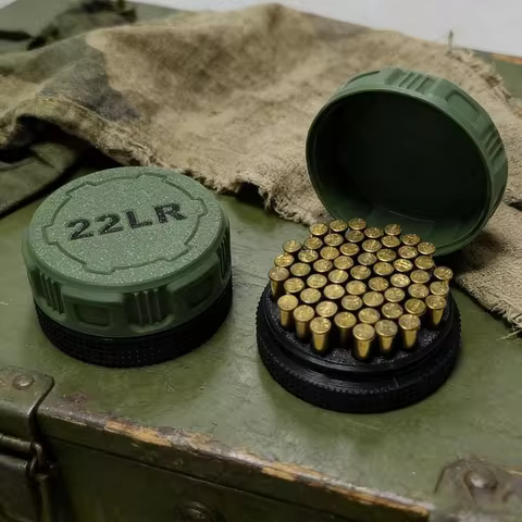Portable 22LR Bullet Storage Box 55 Rounds Wear-resistant Shockproof Ammo Case Outdoor Hunting Cartr