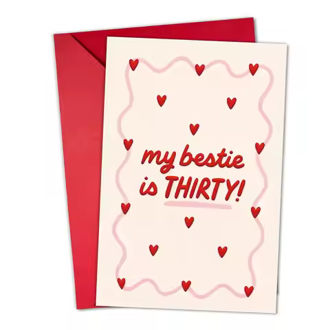 Happy 30th Birthday Card with Envelope - A Card with a Message Enveloped in Love for Your Friend's W