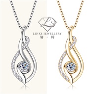 ［Real Moissanite］Can Pass Diamond Test 18K Gold Musical Note Necklace Pendant MNG015 Moissanite Neck