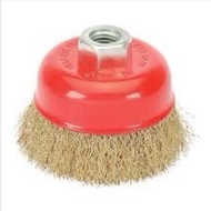 GINCO 3" Cup Brush M10x1.5 Twisted Brass Wire / Brass Wire Cup Brush