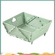 Plastic  Colander - Foldable Drain Basket with Resting Feet - Kitchen Food Strainer - Space-Saving  