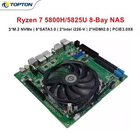 Topton Gaming Motherboard AMD Ryzen 7 5800H 5825U R5 5625U 3*NVMe 8*SATA 2*2.5G LAN 2*DDR4 Firewall 