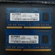 Ram Elpida 2x2gb 4gb 1Rx8 PC3-12800S-11-10-B2