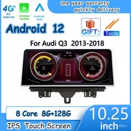 LP-6 WDH/SMT🛕QM Multimedia Radio Player GPS Navigation 10.25 Inch For Audi Q3  2013-2018 Android 12  Car Accessories IPS