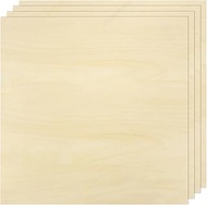 QUARKZMAN Pack of 4 Basswood Panels 12 x 12 x 1/8 Inch Untreated Wood Plywood Panels for Painting Cr