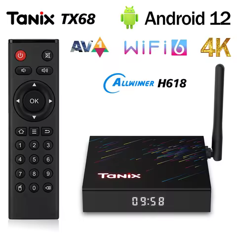 Wifi6 Tanix TX68 TV Box Android12 Allwinner H618 2GB/4GB RAM 16GB 32GB 64GB ROM AV1 2.4G 5G Wifi 4K 