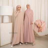 Alawiyahijab - Inaya Button Dress (Button Sleeve Abaya) Nursing & Wudhu Friendly Umrah Hajj Dress