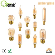 E14 E27 Dimmable Retro LED Filament Light Bulb 4W Warm White 2200K 220V C35 C7 T20 T22 T28 ST45  T25